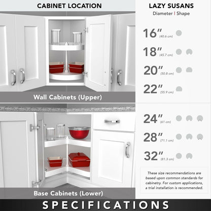 Rev-A-Shelf - 3072-24-11-52 - 24 in. White 2-Shelf Full Circle Lazy Susan Set