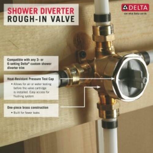 Delta Faucet R11000 3/6 -Setting Custom Shower Diverter Valve Kit, Rough-In