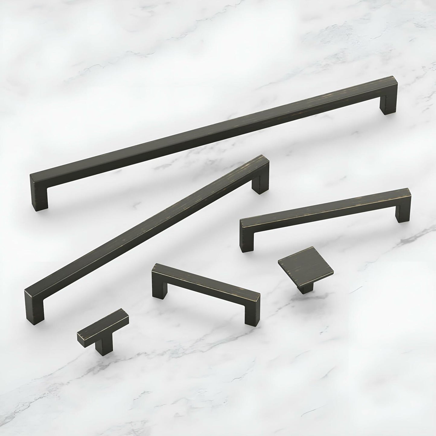 Hickory Solid Core Kitchen Cabinet Pulls, Luxury Handles, 3 Inch Hole Center