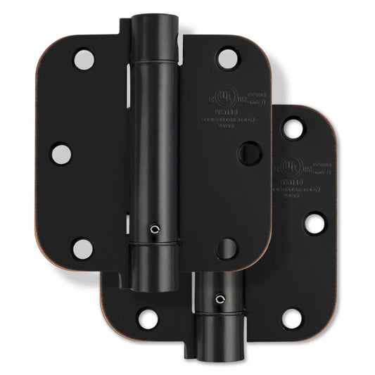 Miseno MDH3572 3-1/2 x 3-1/2 Spring Hinge 5/8" Radius Corner Door Hinge - Pair