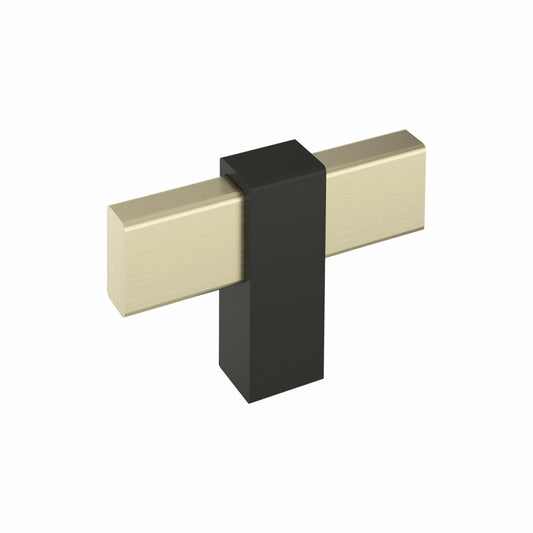 Amerock Mulino 2-3/8 inch (60mm)Length Golden Champagne/Matte Black Cabinet Knob