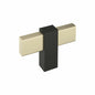 Amerock Mulino 2-3/8 inch (60mm)Length Golden Champagne/Matte Black Cabinet Knob