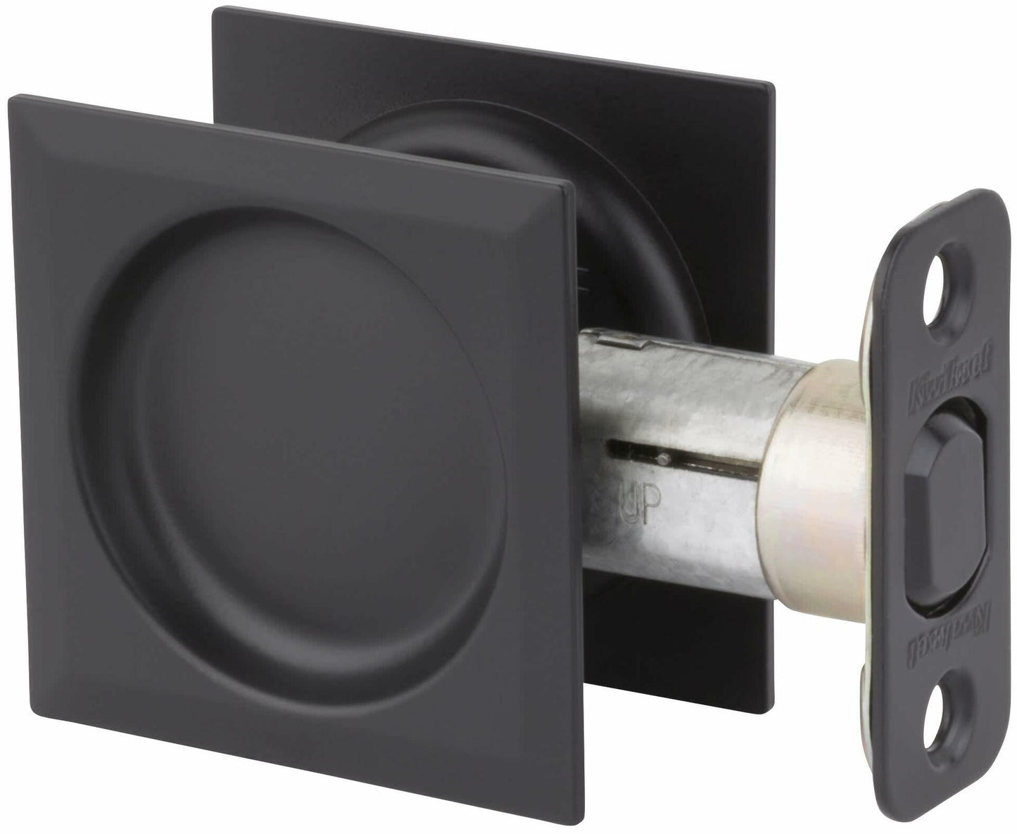 Kwikset 334SQT-514 Square Passage Pocket Door Lock Iron Black Finish
