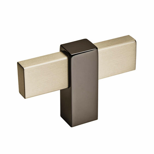 Amerock | Cabinet Knob Silver Champagne/Black Nickel 2-3/8 inch (60 mm) Mulino