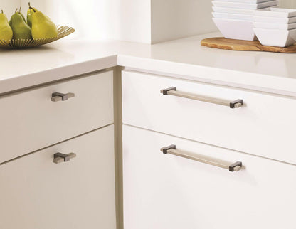 Amerock | Cabinet Knob Silver Champagne/Black Nickel 2-3/8 inch (60 mm) Mulino