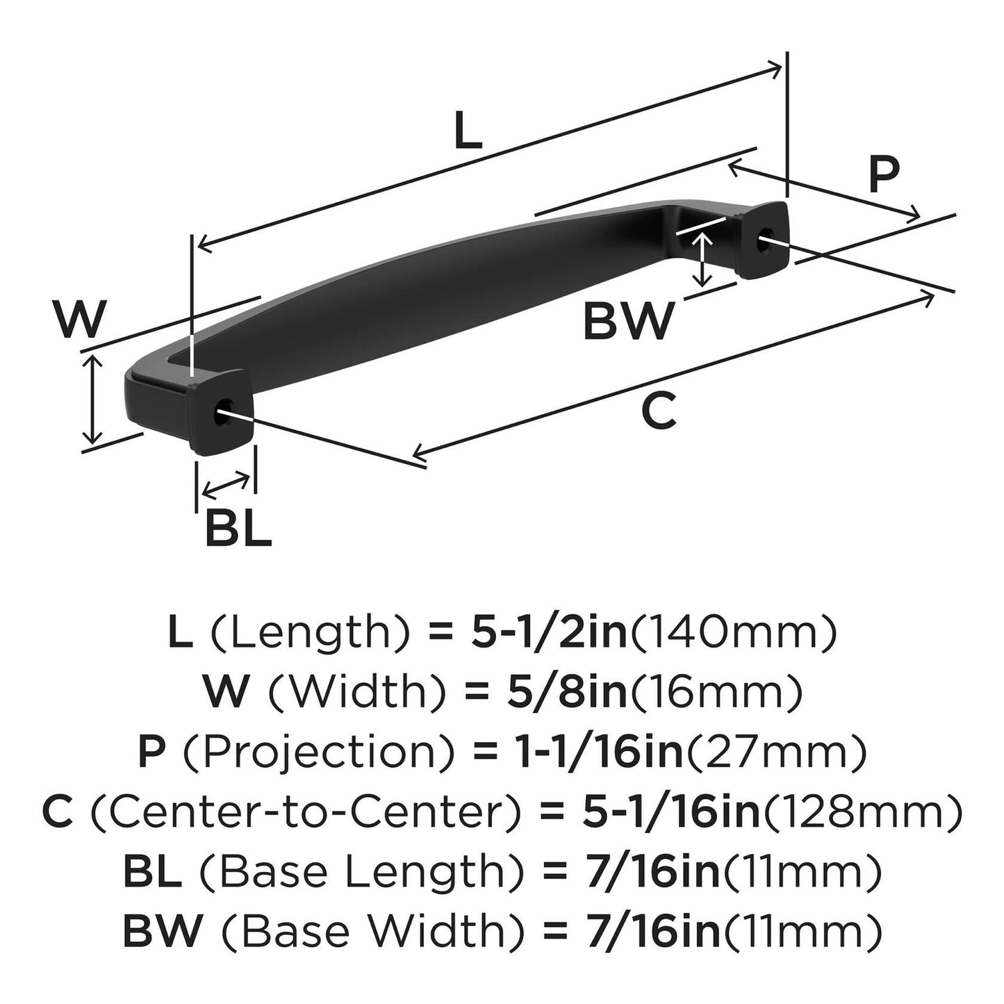 Miseno MCPTP3506 Guynn 5-1/16 Inch Center to Center Handle Cabinet Pull