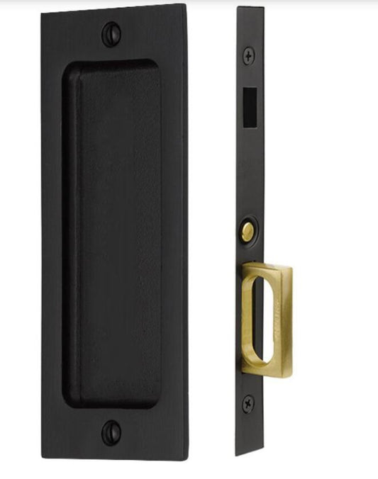 Emtek 2126fb Rectangular Pocket Door Mortise Lock Flat Black Bronze