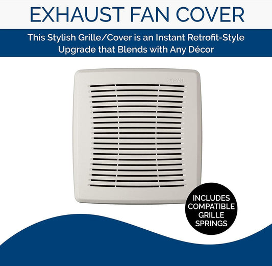 Broan-NuTone FGR101 Replacement Square Bath Vent Exhaust Fan Grille Cover, White