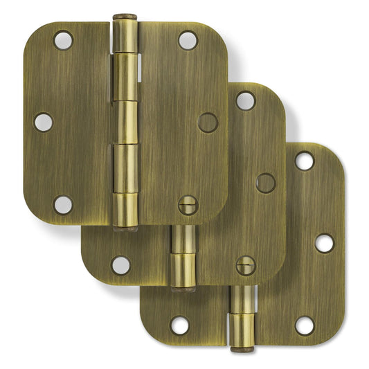 Miseno HDH3503U5 5/8" Radius Corner Door Hinge-Pack of 3-Antique Brass