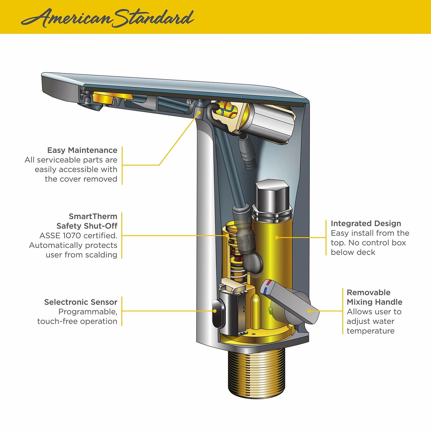American Standard 702B105.002 Paradigm Touchless Faucet Chrome Polished
