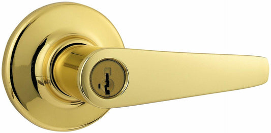 Kwikset 405DL-S Delta Keyed Entry Door Leverset with SmartKey - Polished Brass