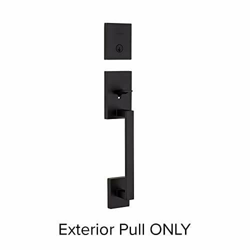 Kwikset San Clemente Front Door Lock Handle & Deadbolt Set Matte Black 818SCELIP