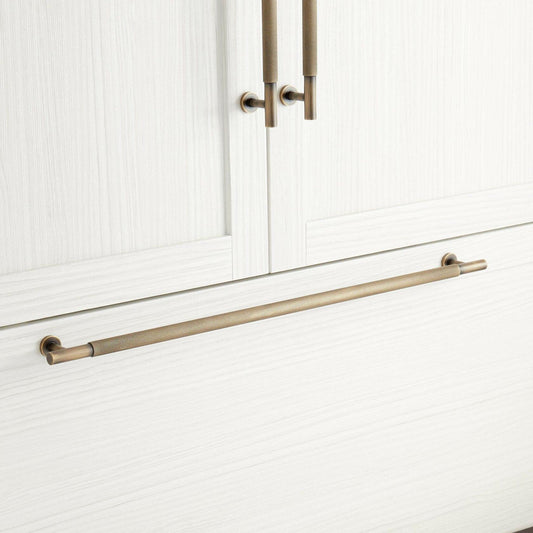 Signature Hardware 450360 24" Evinger Knurled Brass Appliance Pull Antique Brass