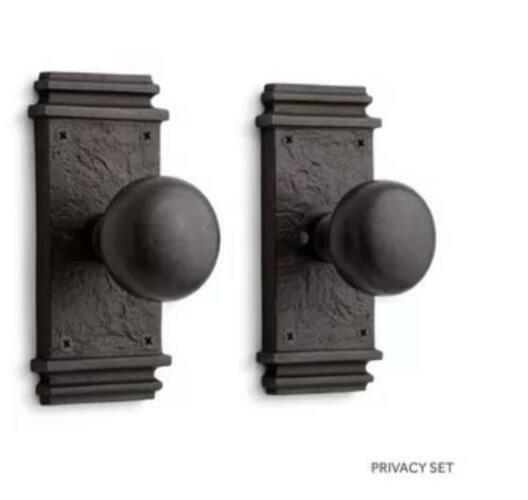Signature Hardware SH552134 New England Privacy Door Set-No Backset-Dark Bronze