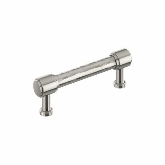 Amerock BP37537G10 Lazzara 3-3/4" C2C Hammered Bar Cabinet Pull - Satin Nickel