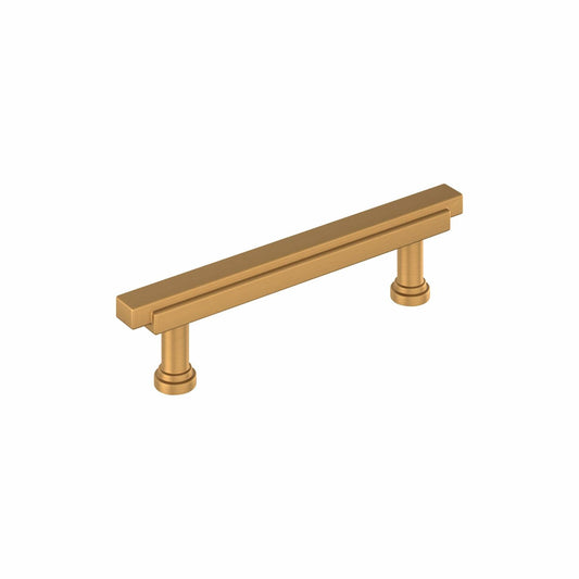 Amerock BP36991MBR Gilderoy 3-3/4" C2C Bar Cabinet Pull - Brushed Gold