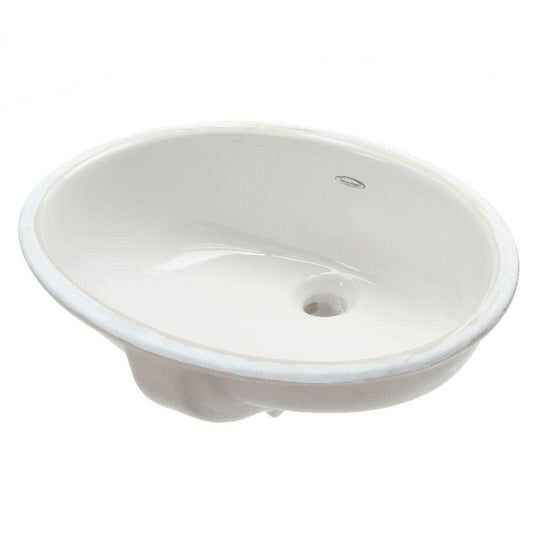 AS Ovalyn Ceramic undermount Oval Bathroom sink, 19.6" L x 17.6" W x 9" H, White