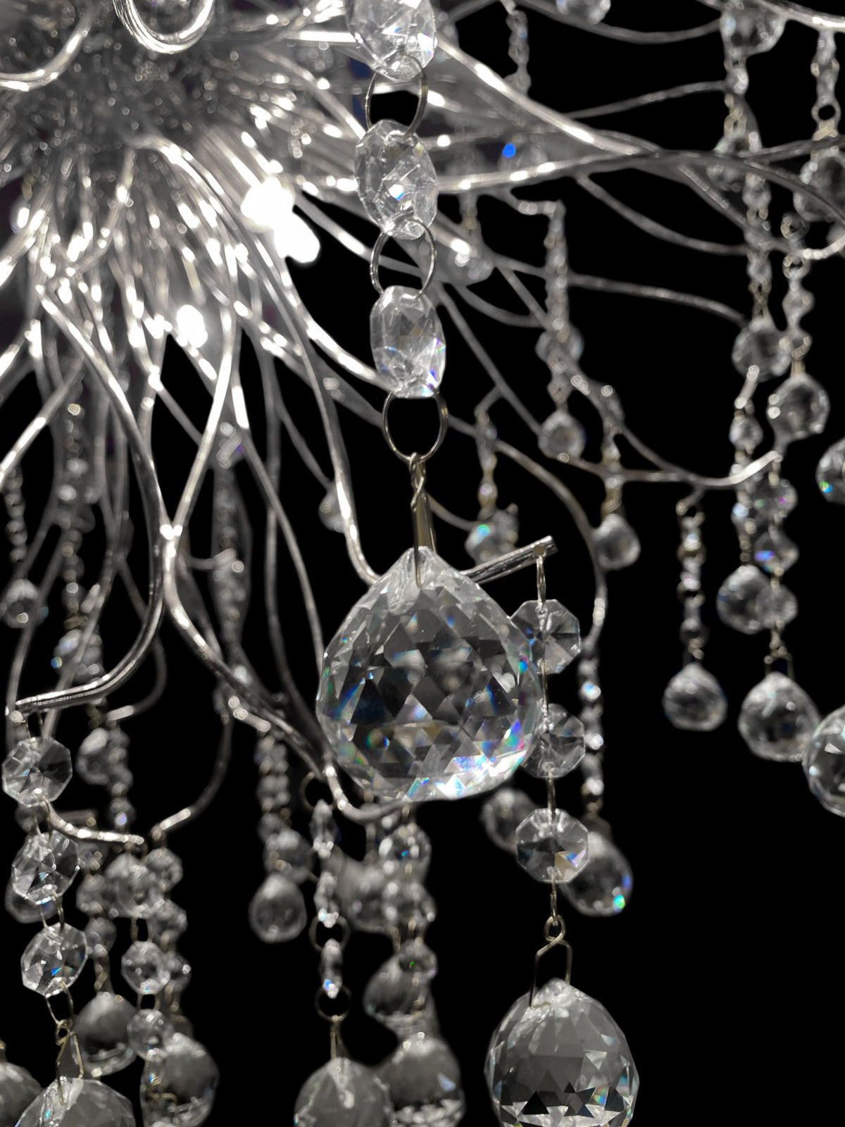 Luxury Firework Chrome Crystal Chandelier 30" - view 6